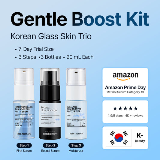 3-Step Korean Glass Skin Set — Retinal & Hyaluronic Acid & Squalane