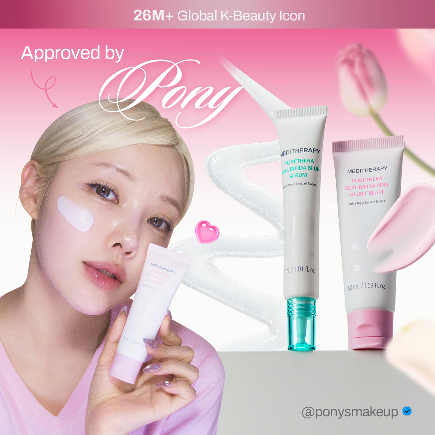 [PONY's K-Beauty Pick] Porethera Real Bifida Pink Blur Cream