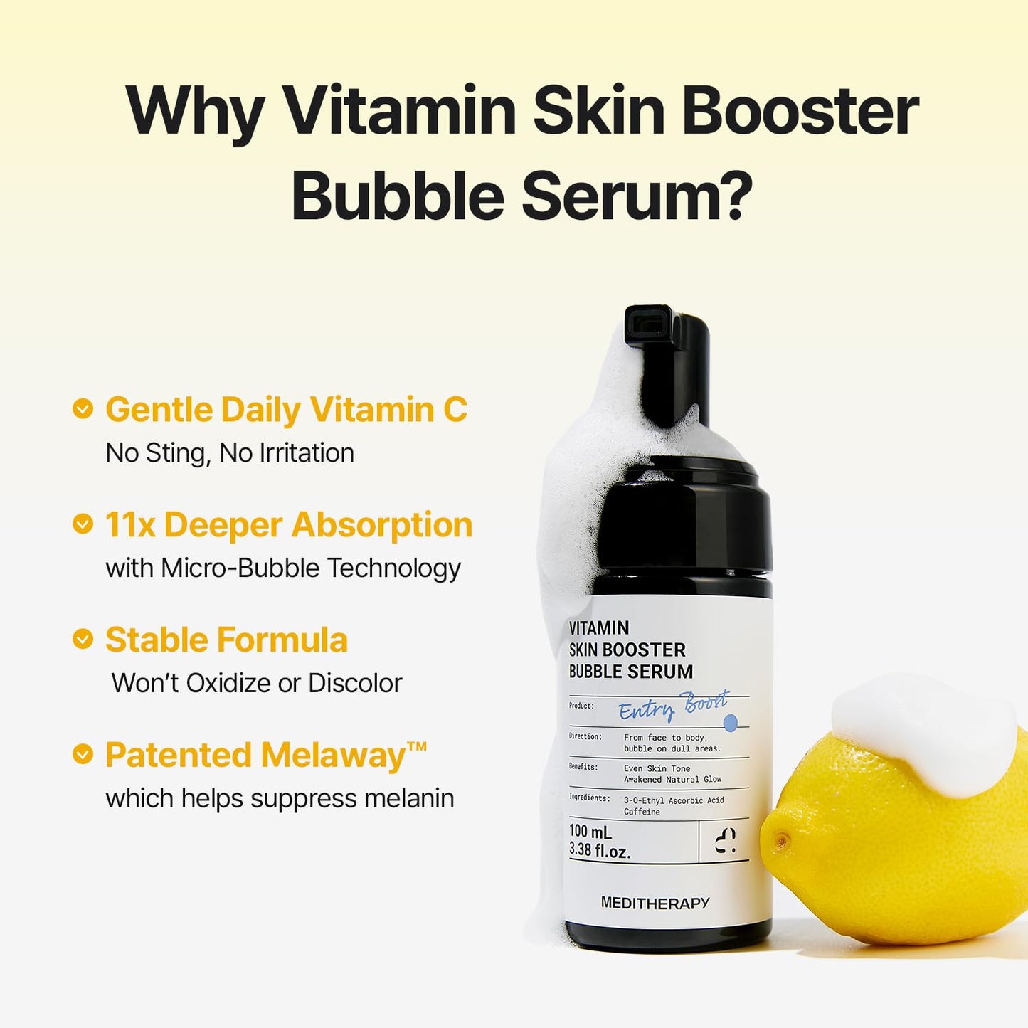[Amazon | New drop] Vitamin Skin Booster Bubble Serum – Non-Irritating Gentle Daily Brightening