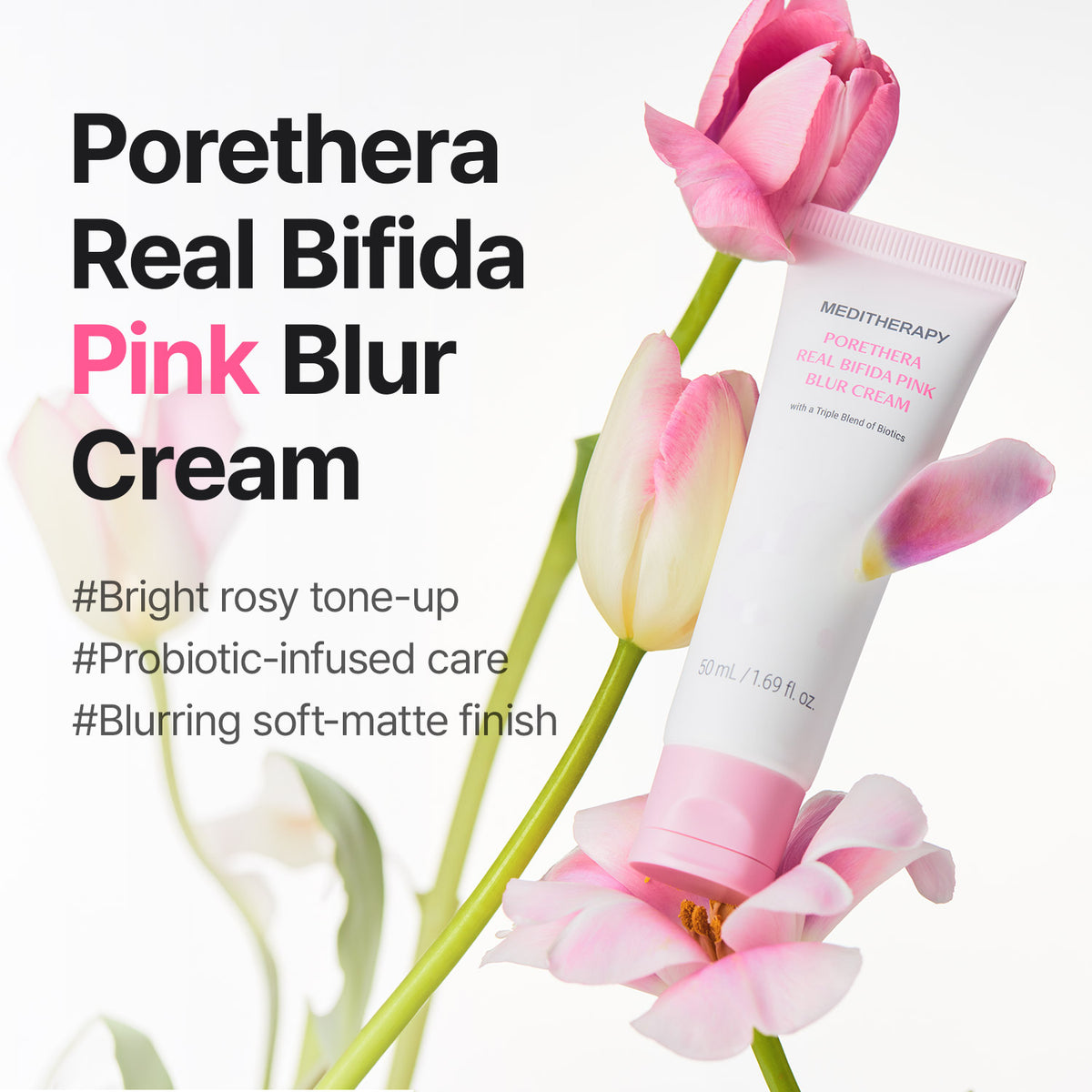[PONY's K-Beauty Pick] Porethera Real Bifida Pink Blur Cream