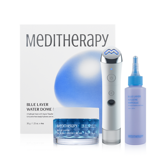 Bluelayer Ampoule Jet + Azulene Ampoule + Dome Mask + Water Cream