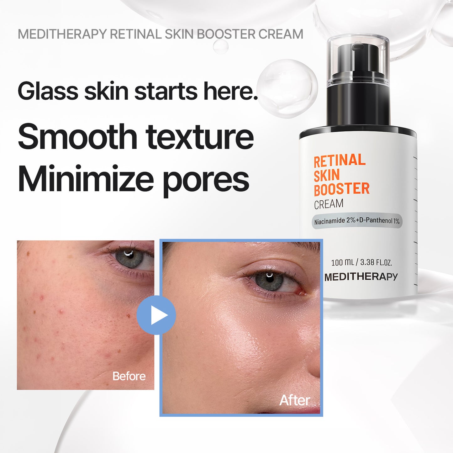 Retinal Skin Booster Cream - Clear, Flawless Glass Skin Texture