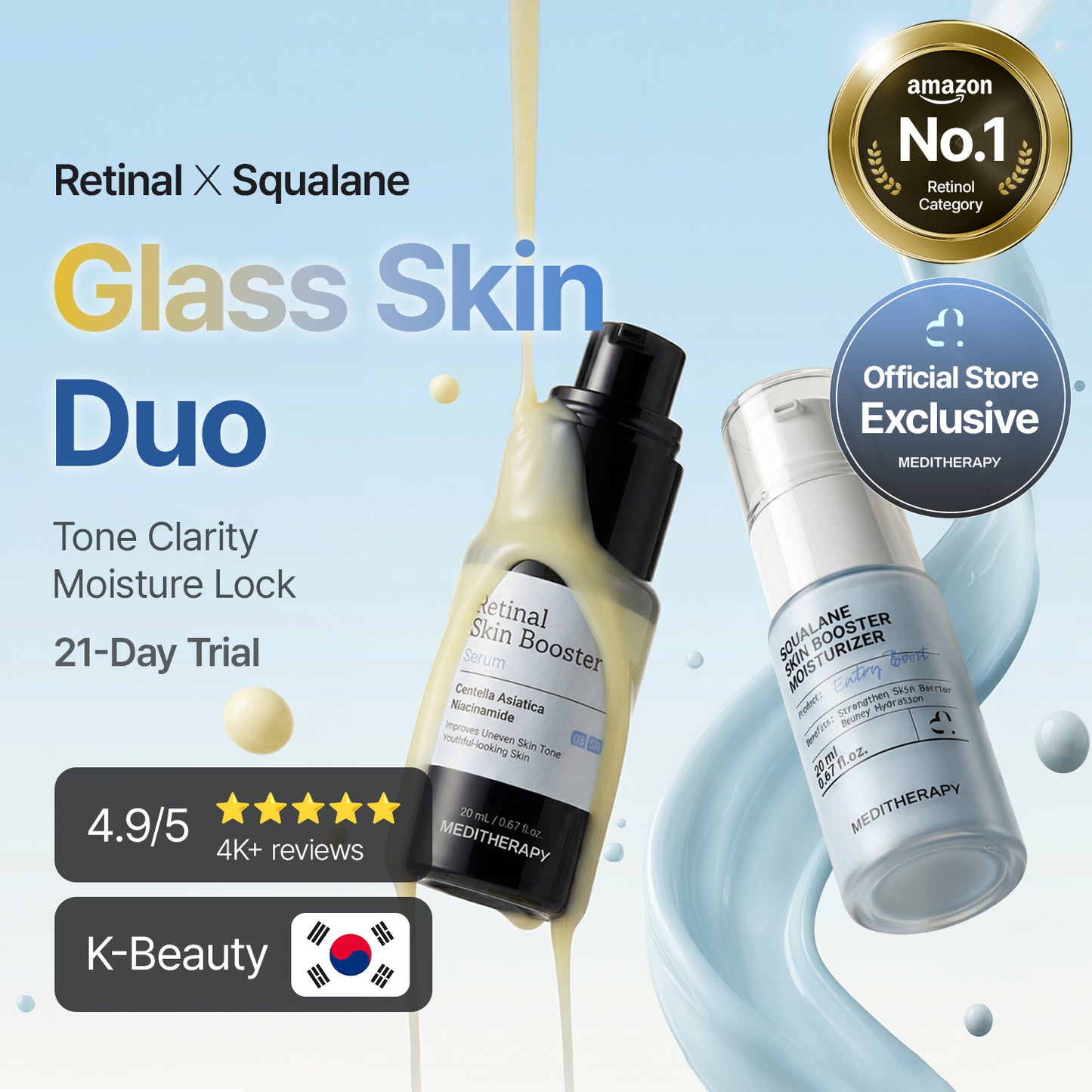 2-Step Korean Glass Skin Duo — Retinal &  Squalane